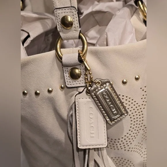 Coach Poppy Limited Edition BELLA Fringe Suede Shoulder Bag 16734 UNICORN! - Picture 14 of 15